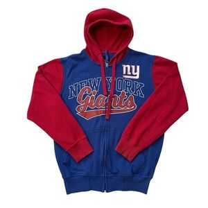 NFL New York Giants Full Zip Hoodie‎ Jacket Red Blue Pullover Mens Size Small